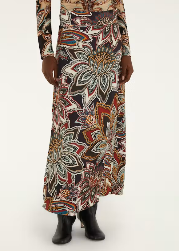 FARM Rio Tapestry Flowers Beige Maxi Skirt | Tapestry Flowers Beige