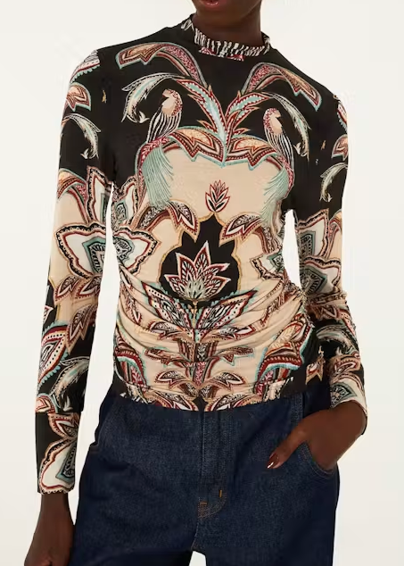 FARM Rio Tapestry Dream Beige Jersey Blouse