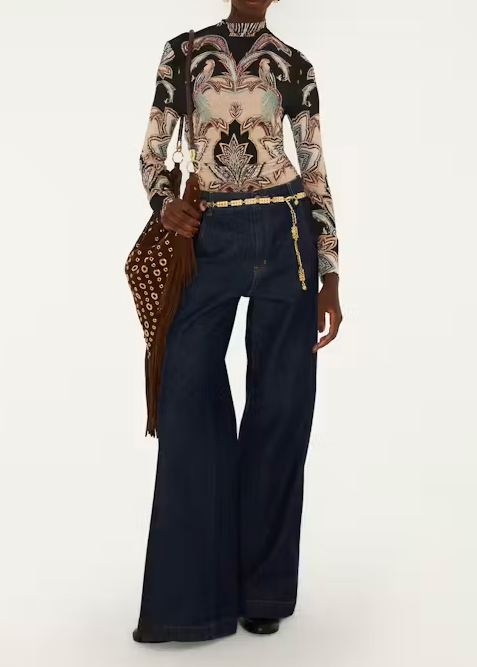 FARM Rio Tapestry Dream Beige Jersey Blouse