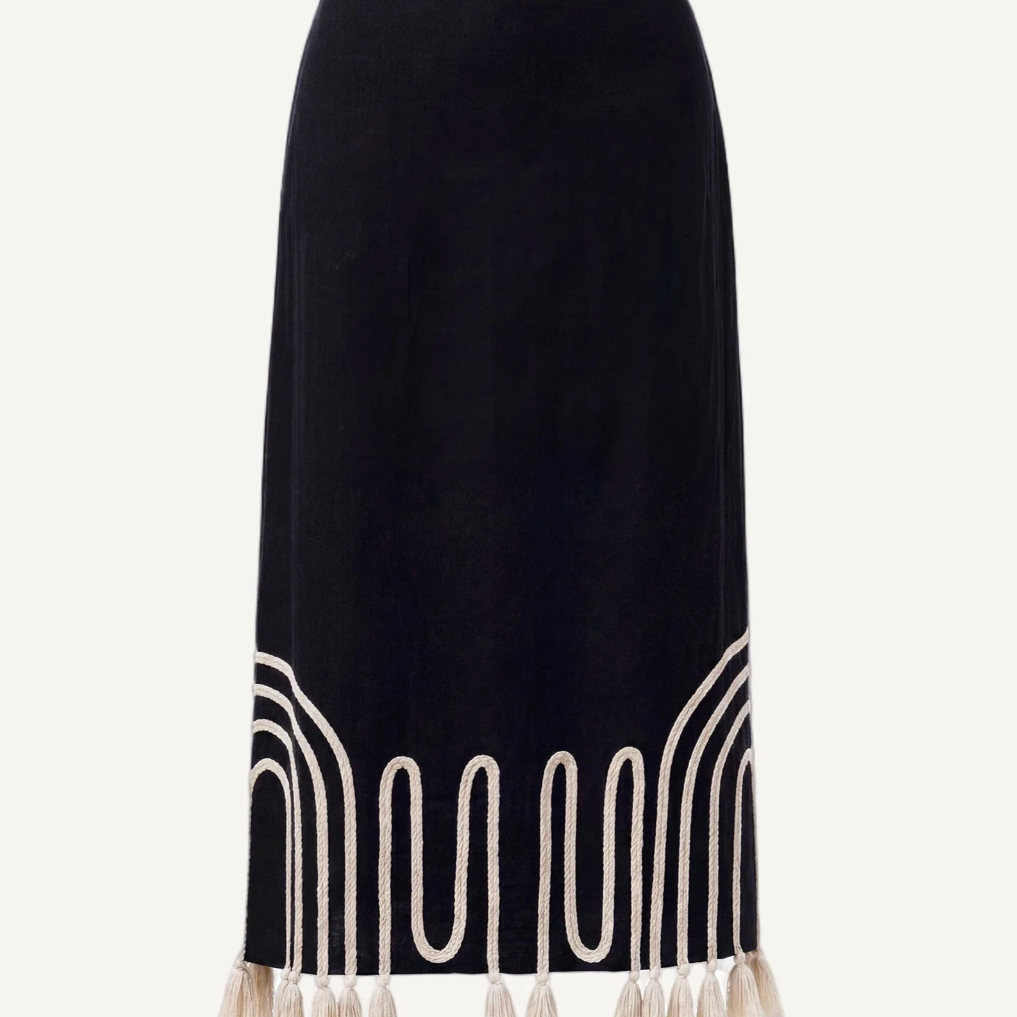 Cleobella Lola Midi Skirt | Black Ivory