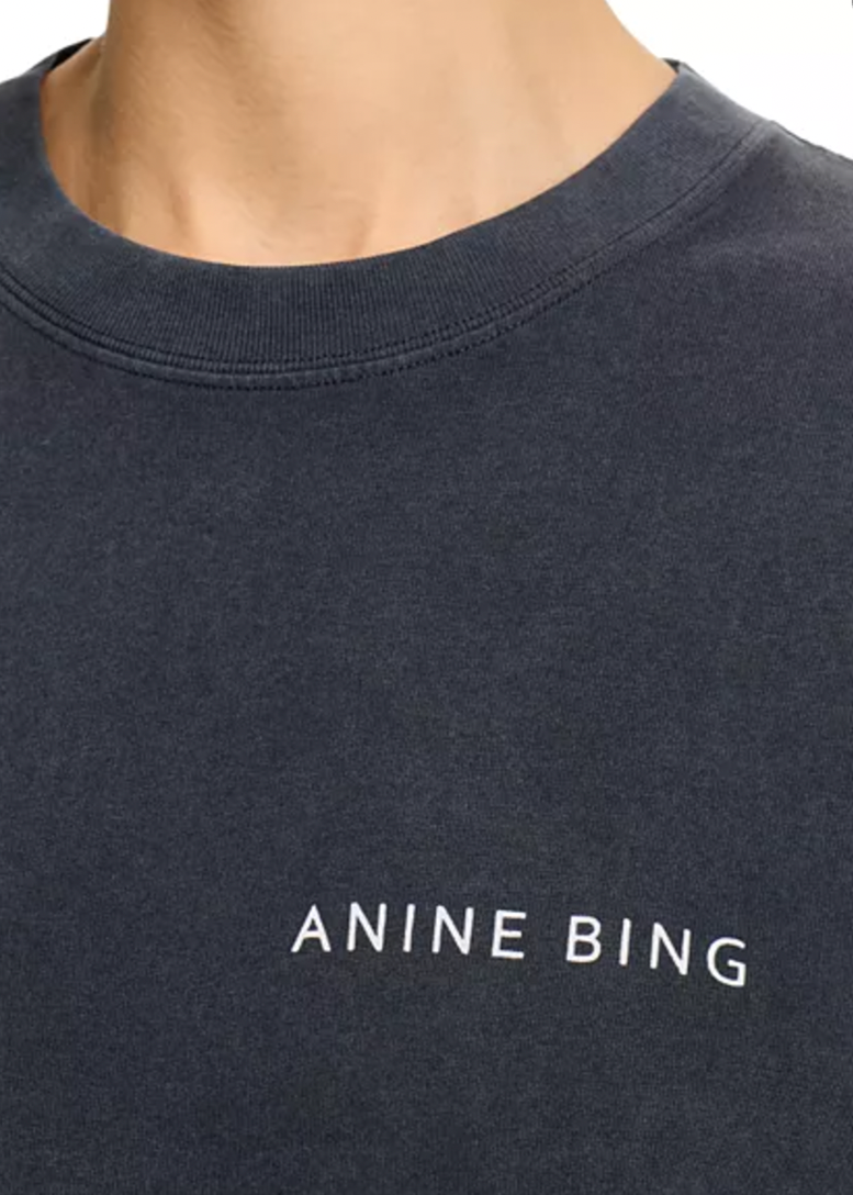 Anine Bing Kent Tee Twisted Snake - Washed Charcoal