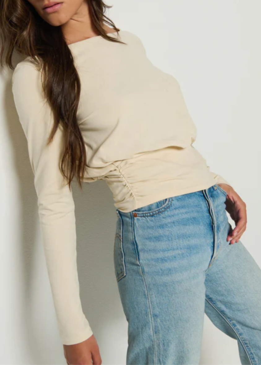 Nation LTD. Lilah Boat Neck Top | Parchment