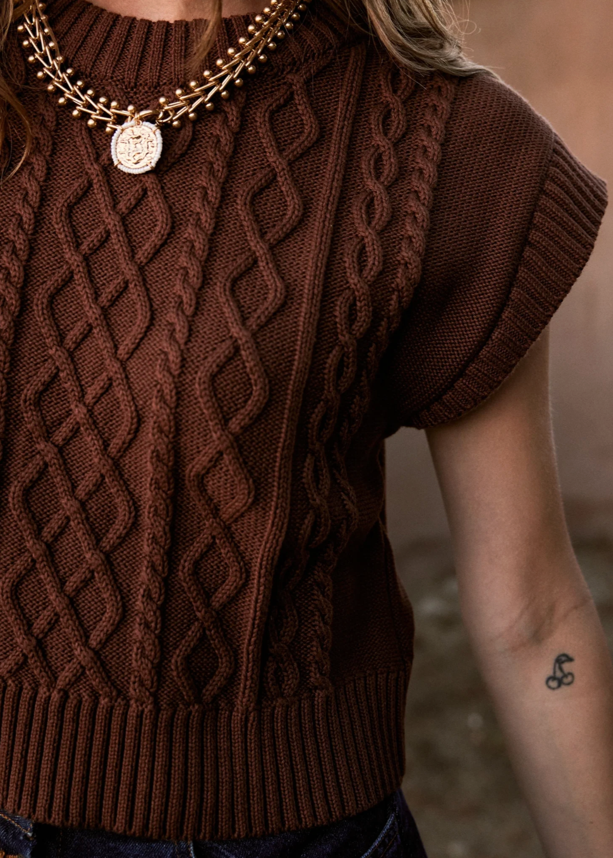 Cleobella Gigi Sweater Vest | Cocoa