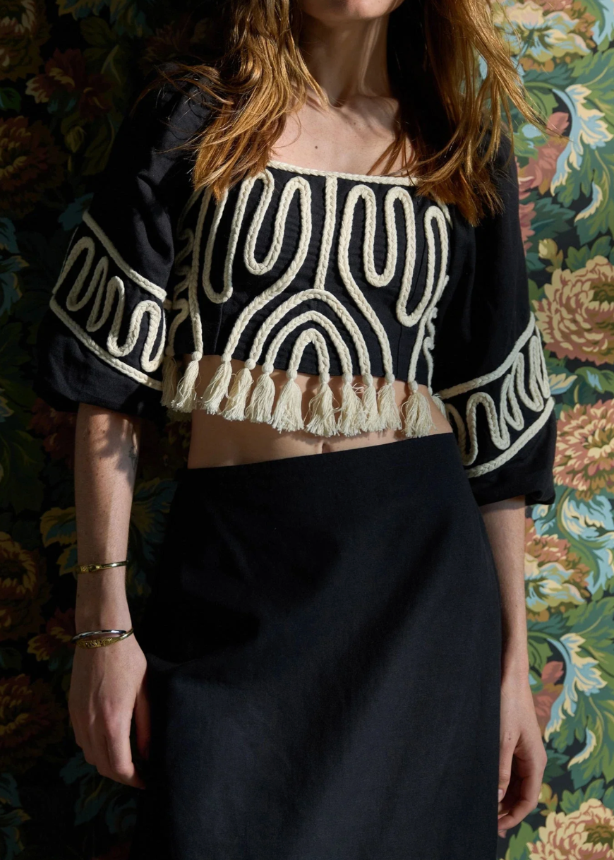 Cleobella Etta Top | Black Ivory