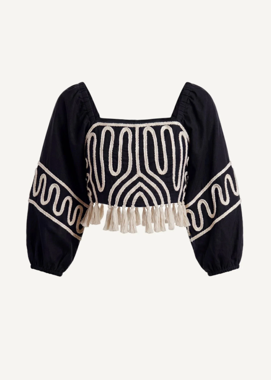 Cleobella Etta Top | Black Ivory
