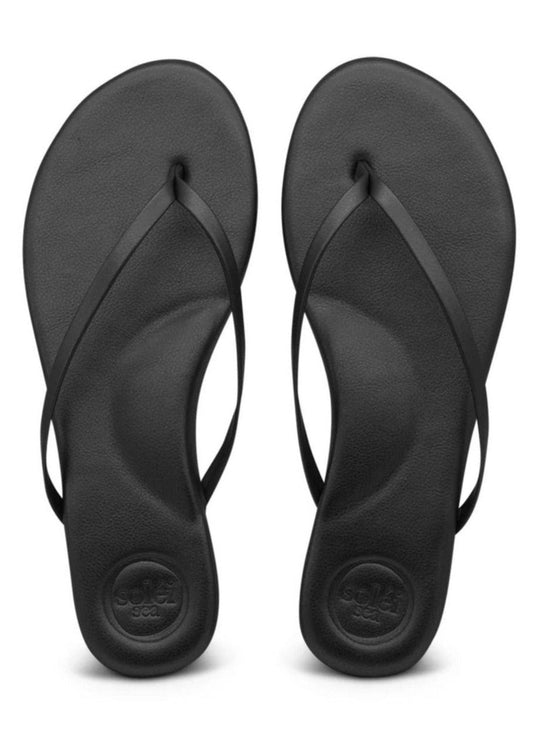 Solei Sea Indie Classic Thin Strap Sandal Black