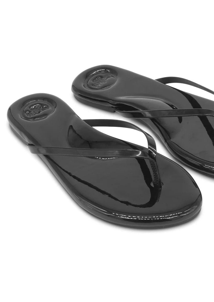Solei Sea Indie Classic Thin Strap Sandal | Onyx Patent