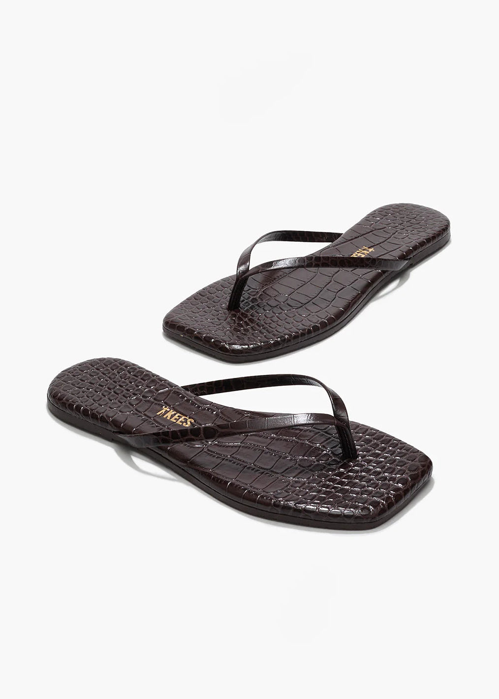TKEES Square Toe Lily Croc | Carob