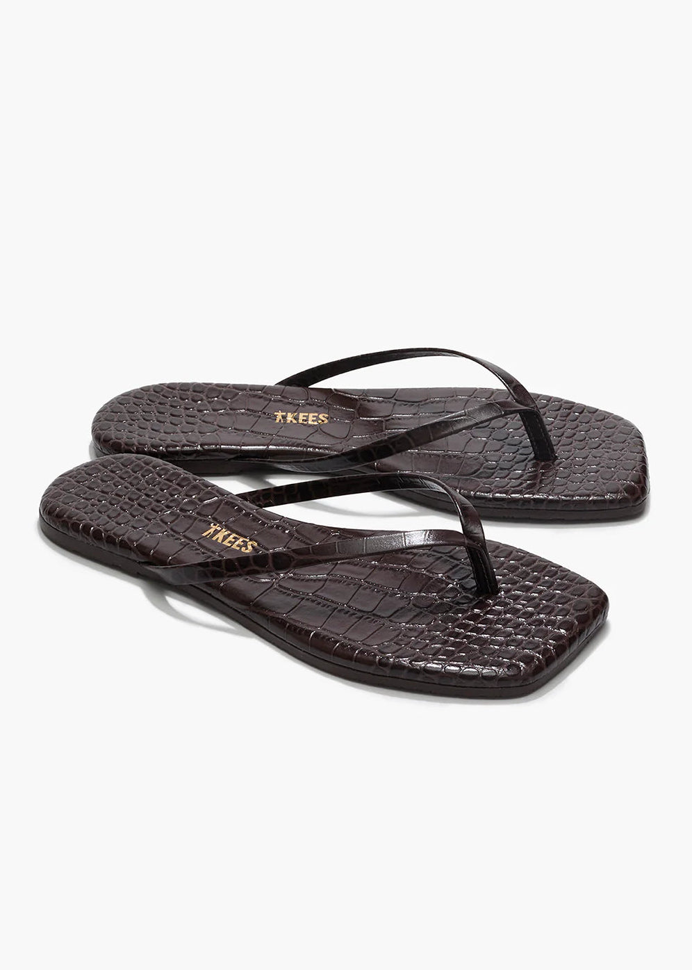 TKEES Square Toe Lily Croc | Carob
