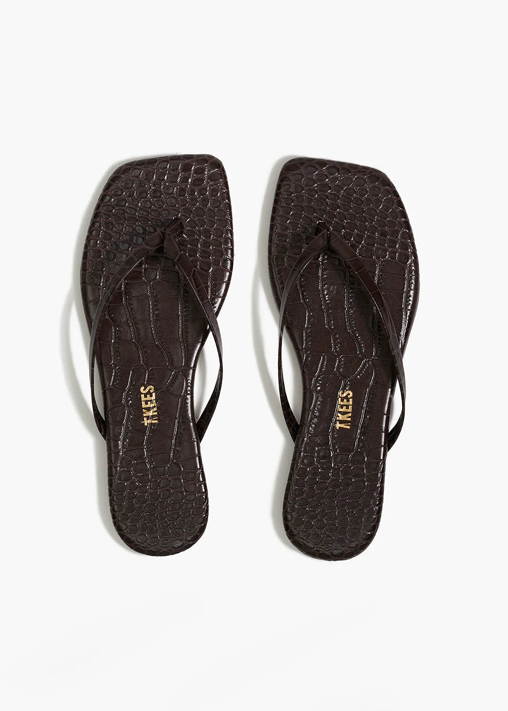 TKEES Square Toe Lily Croc | Carob