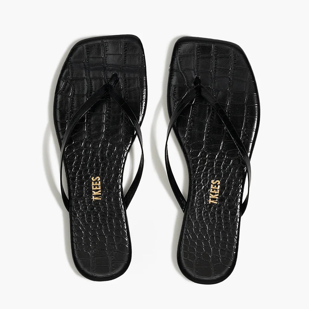 TKEES Square Toe Lily Croc | Sable