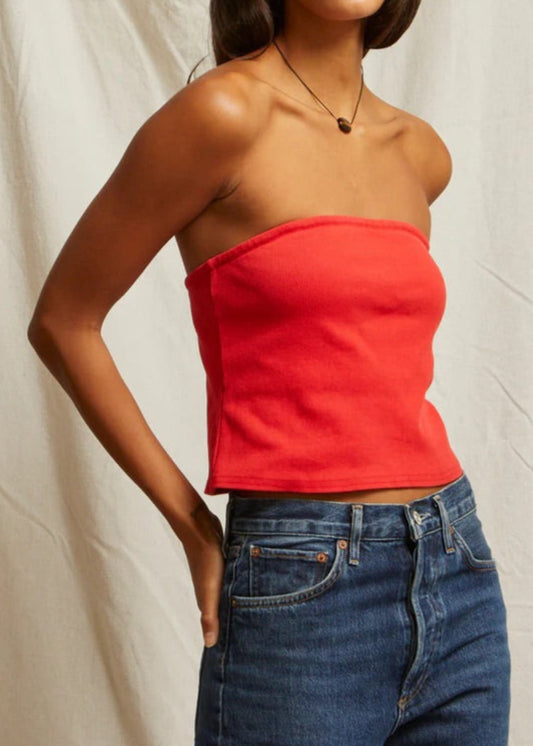 Perfect White Tee Talula Tube Top | Poppy Red