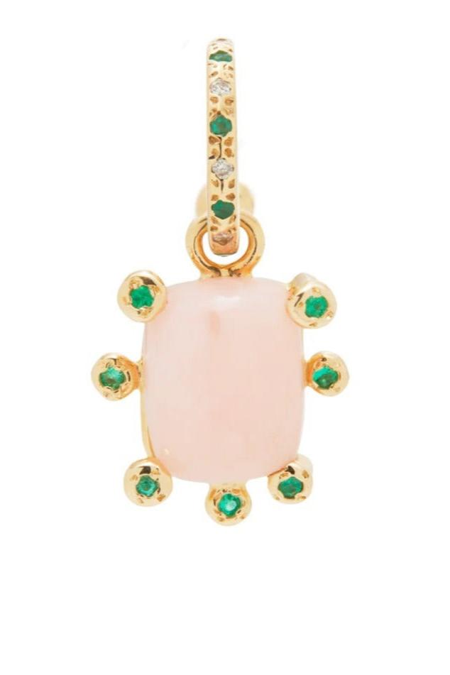 SCOSHA Genie Charm With Pink Opal & Emeralds