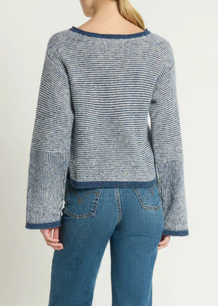 Nation LTD Willow Pullover Sweater | Greenwich Navy Stripe