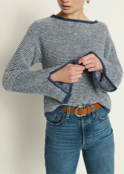 Nation LTD Willow Pullover Sweater | Greenwich Navy Stripe