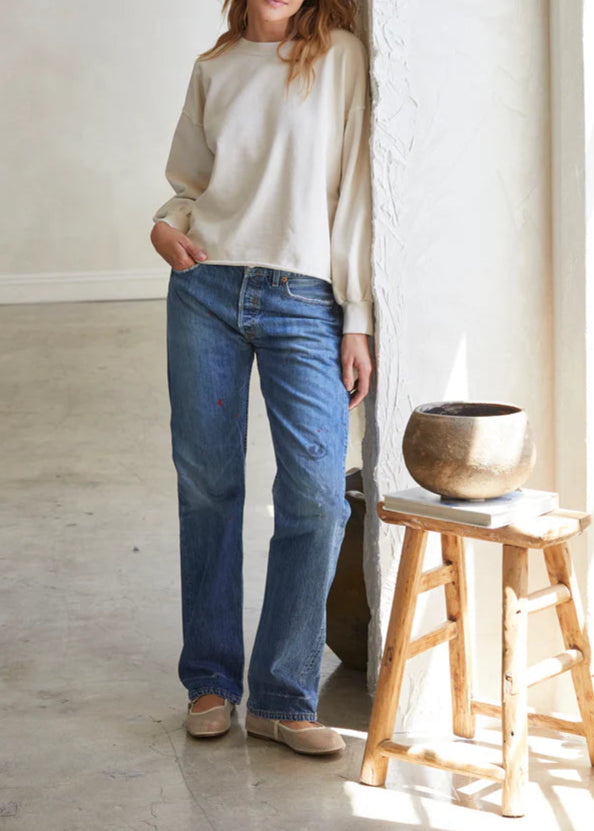 Perfect White Tee Zayne French Terry Long Sleeve Pullover | Sugar