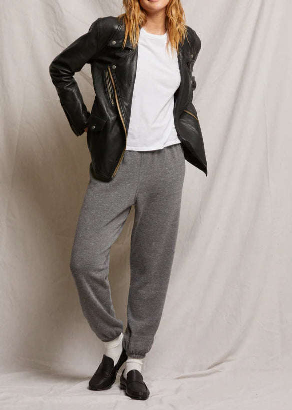 Perfect White Tee Stevie Cotton Fleece Easy Sweatpant | Dark Heather Grey