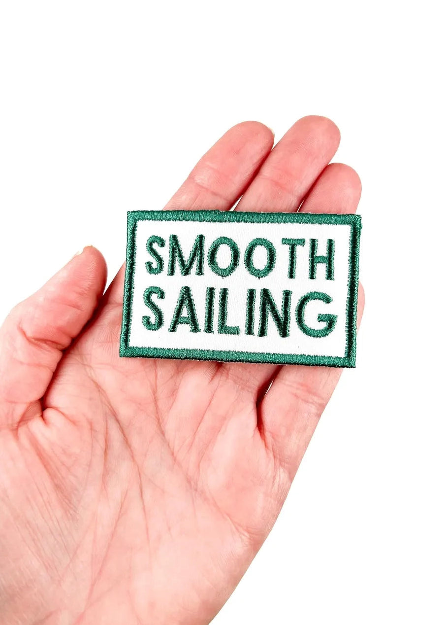 Field Trip Threads Green Smooth Sailing Embroidered Iron-On Patch Nautical