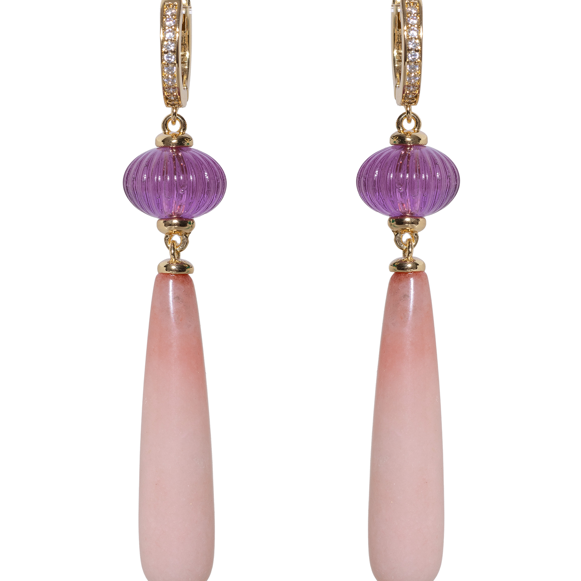 Loren Hope Rafferty Drop Earrings | Pink Opal