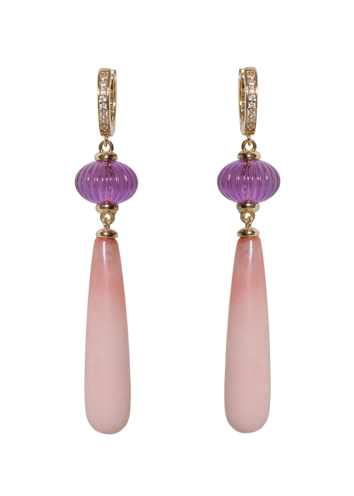 Loren Hope Rafferty Drop Earrings | Pink Opal