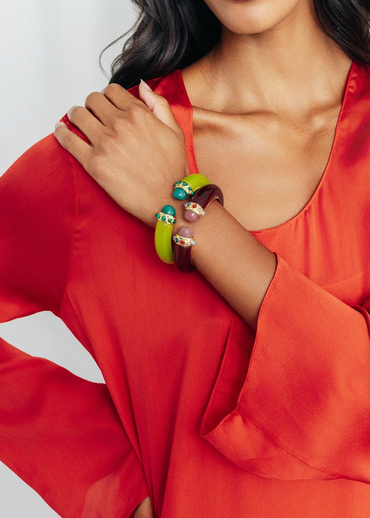 Loren Hope Cordelia Cuff Bracelet in Carnelian Red | Carnelian