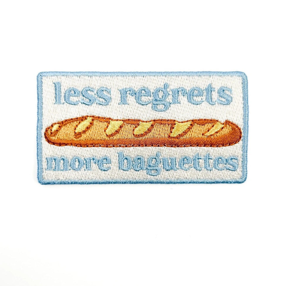 Field Trip Threads Less Regrets More Baguettes Embroidered Iron-On Patch