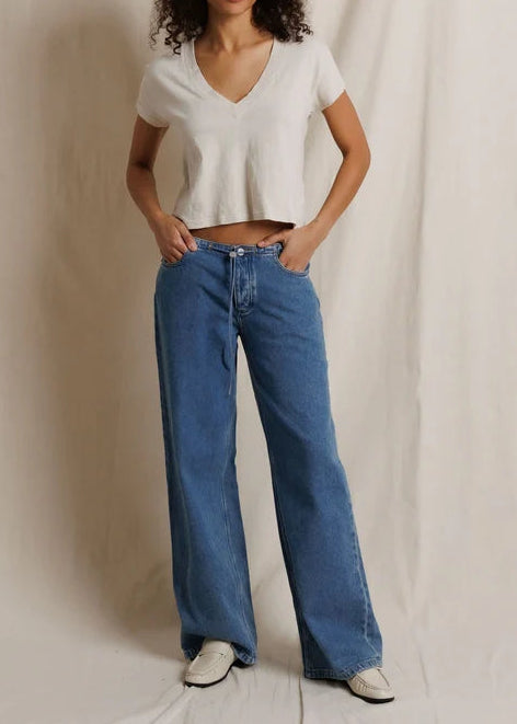 Perfect White Tee Alanis Recycled Cotton V Neck Tee | Whitecap Grey