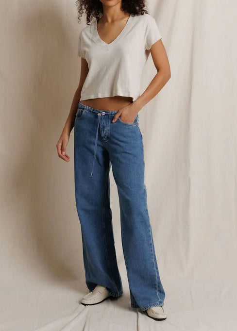 Perfect White Tee Alanis Recycled Cotton V Neck Tee | Whitecap Grey
