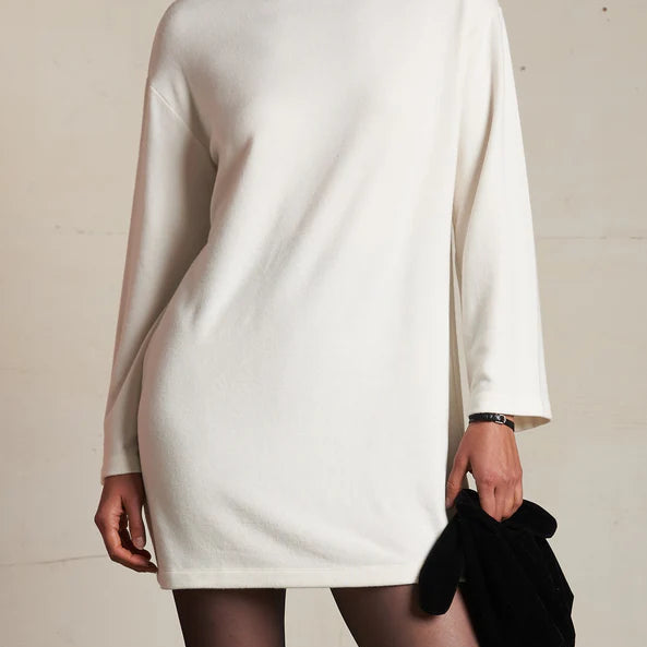 Perfect White Tee Anette Brushed Sweater Mock Neck Dress | Sugar