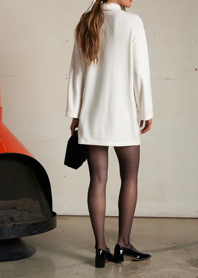 Perfect White Tee Anette Brushed Sweater Mock Neck Dress | Sugar