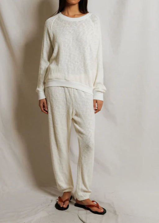 Perfect White Tee Aulani Coastal Slub Crewneck Sweater | Natural