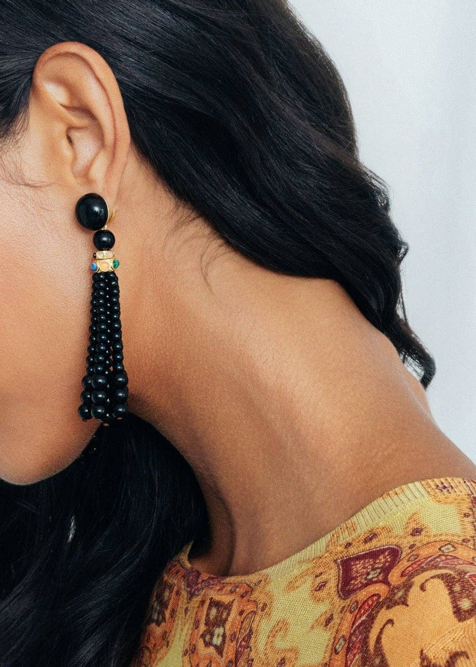 Loren Hope Greer Tassel Earrings | Jet