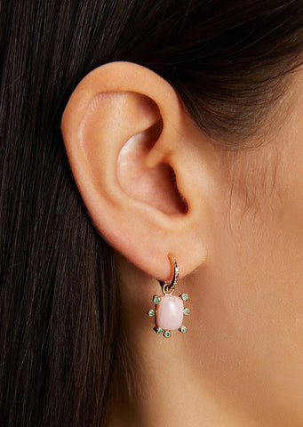 Genie Charm With Pink Opal & Emeralds