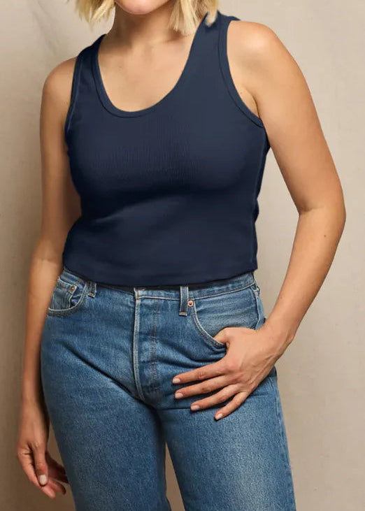 Perfect White Tee Blondie Tank Top | Navy