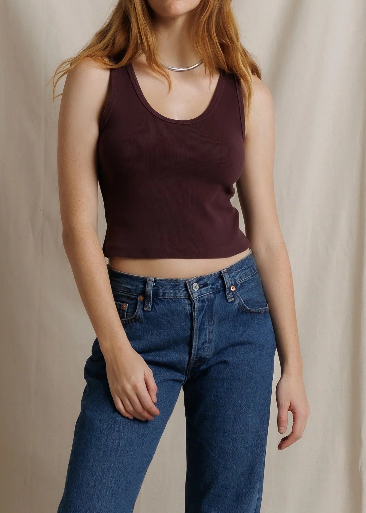 Perfect White Tee Blondie Rib Bra Friendly Tank | Cherry Lacquer