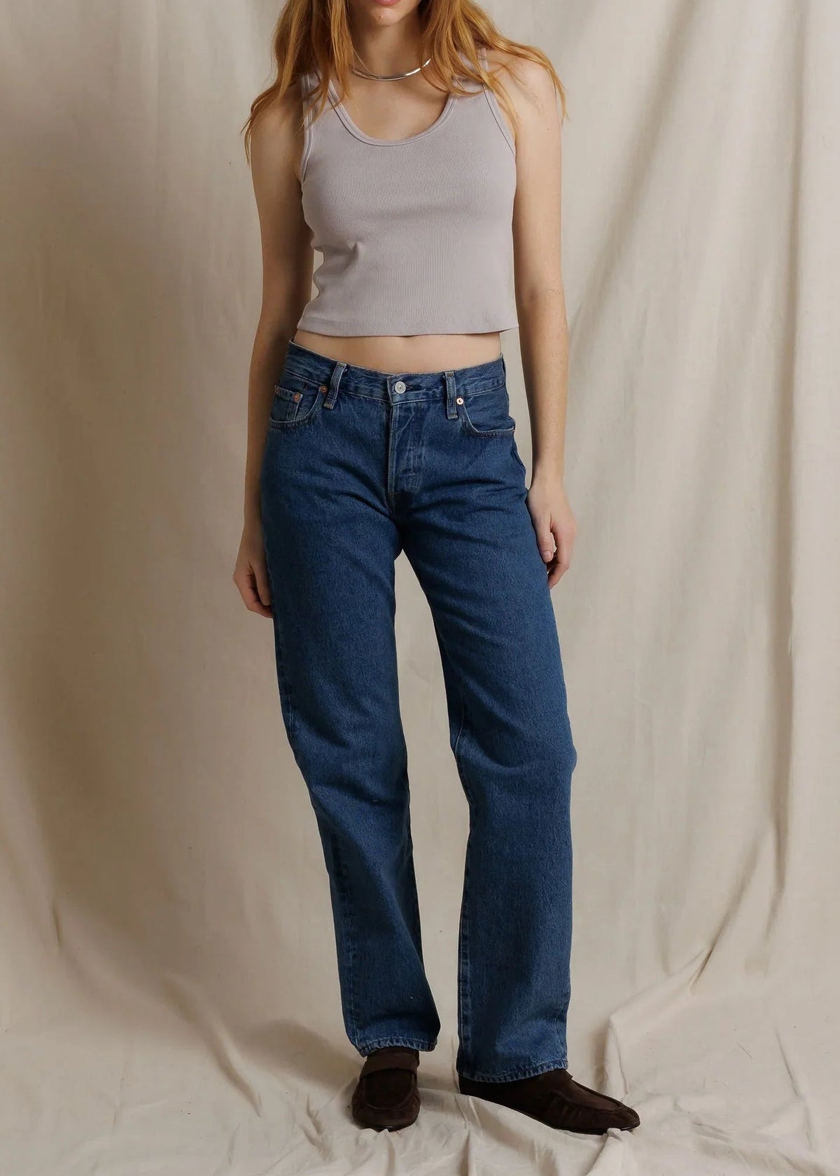 Perfect White Tee Blondie Rib Bra Friendly Tank | Cloud Grey
