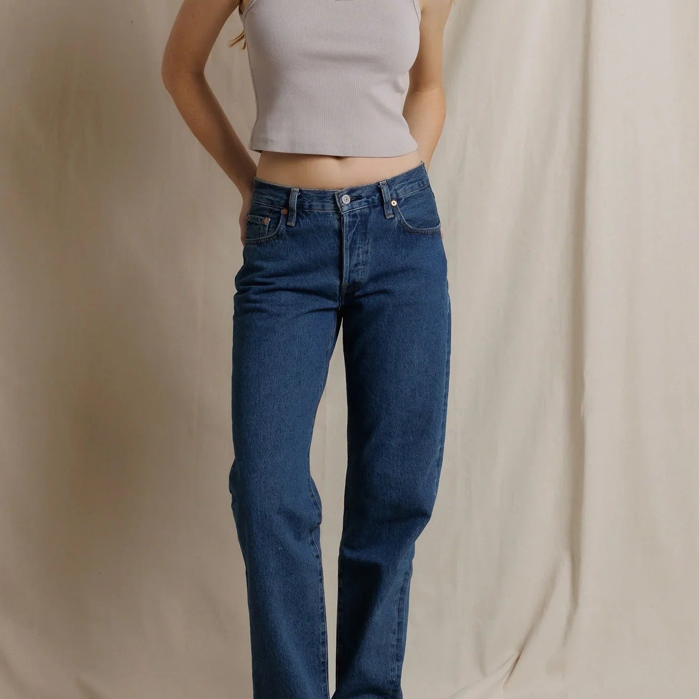 Perfect White Tee Blondie Rib Bra Friendly Tank | Cloud Grey