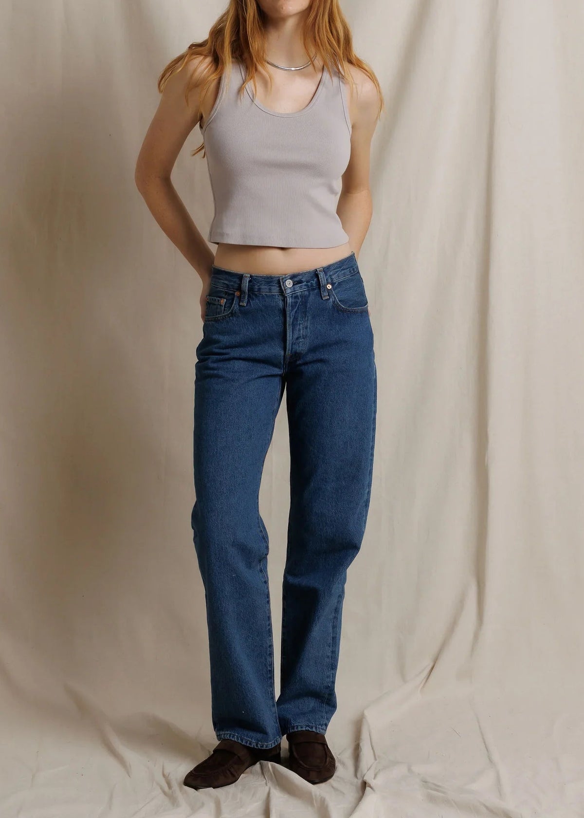 Perfect White Tee Blondie Rib Bra Friendly Tank | Cloud Grey