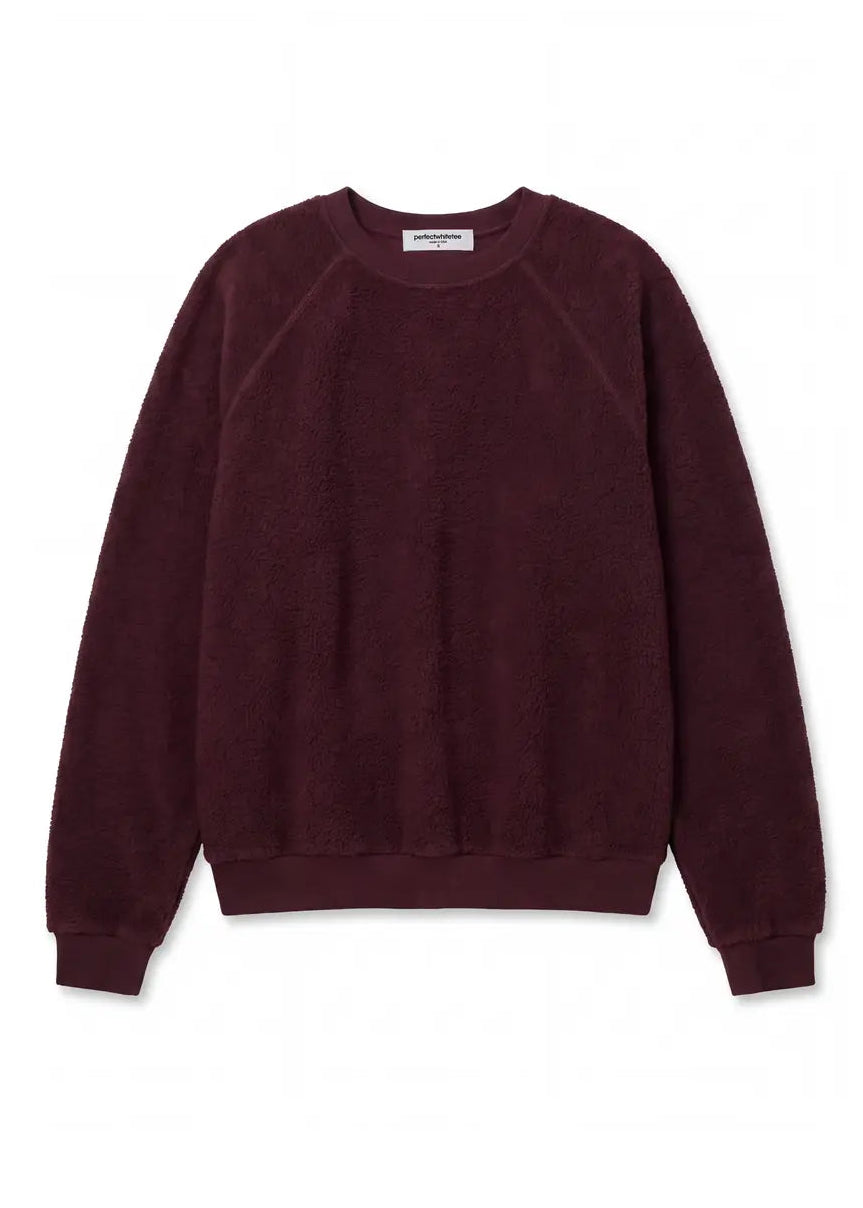 Perfect White Tee Ziggy Reverse Fleece Oversized Crew Neck Sweatshirt | Cherry Lacquer