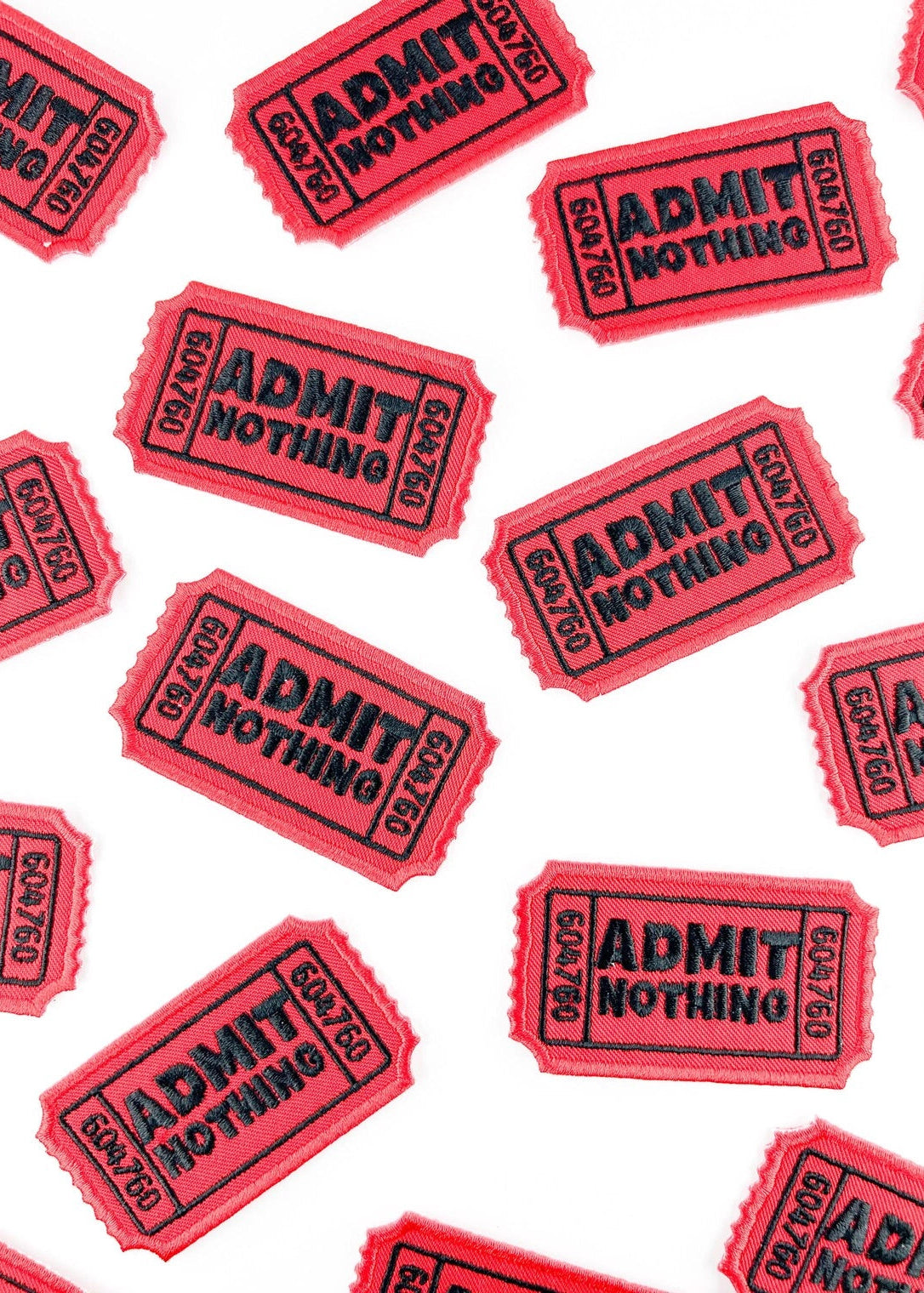 Field Trip Threads Admit Nothing Embroidered Iron-On Patch