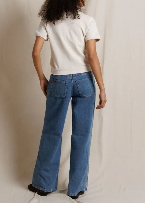 Perfect White Tee Cleo French Terry Short Sleeve V Neck Sweatshirt | Sugar