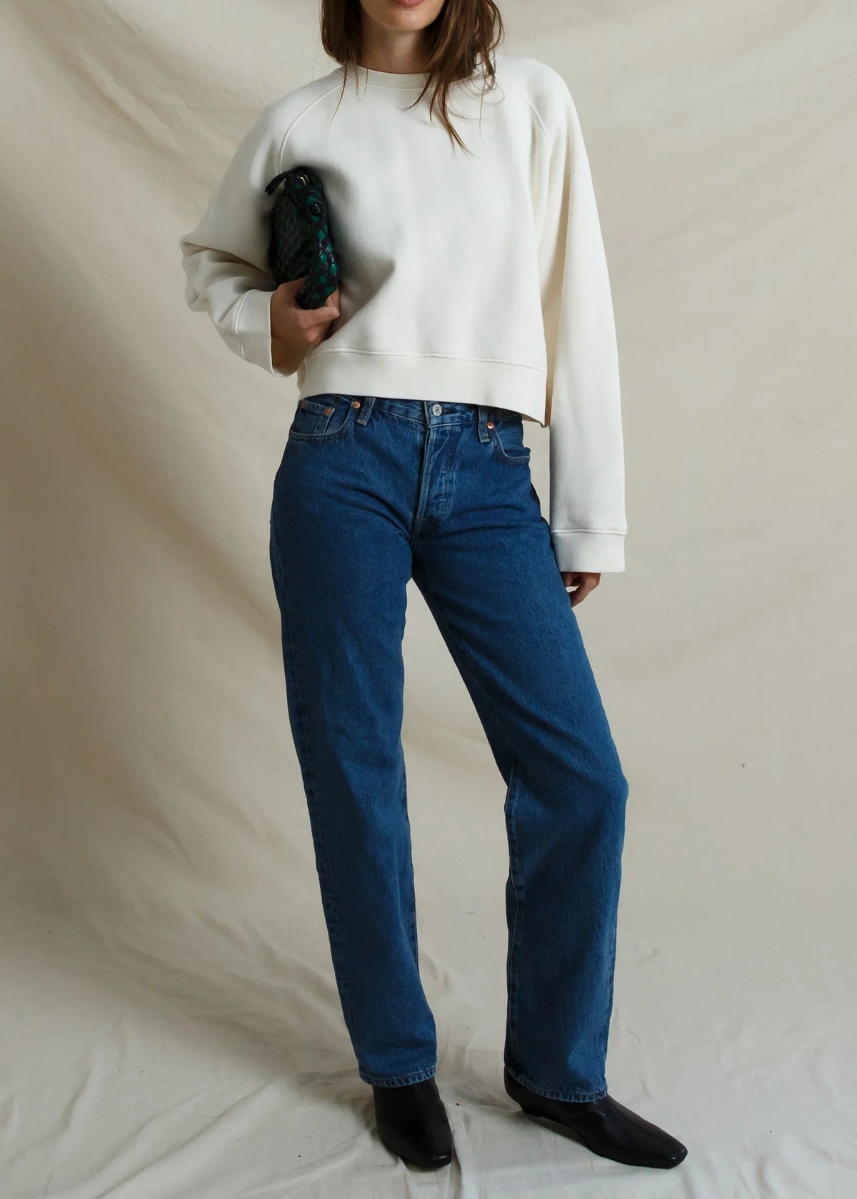 Perfect White Tee Danica Brushed Heavy Fleece Raglan Sweatshirt | Sugar