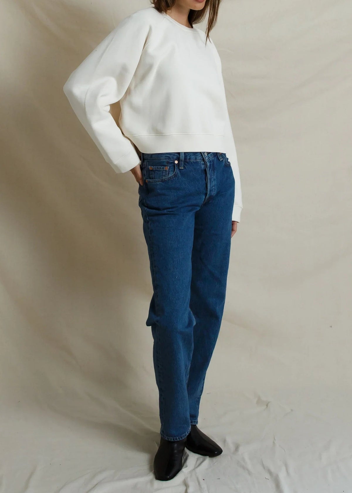 Perfect White Tee Danica Brushed Heavy Fleece Raglan Sweatshirt | Sugar