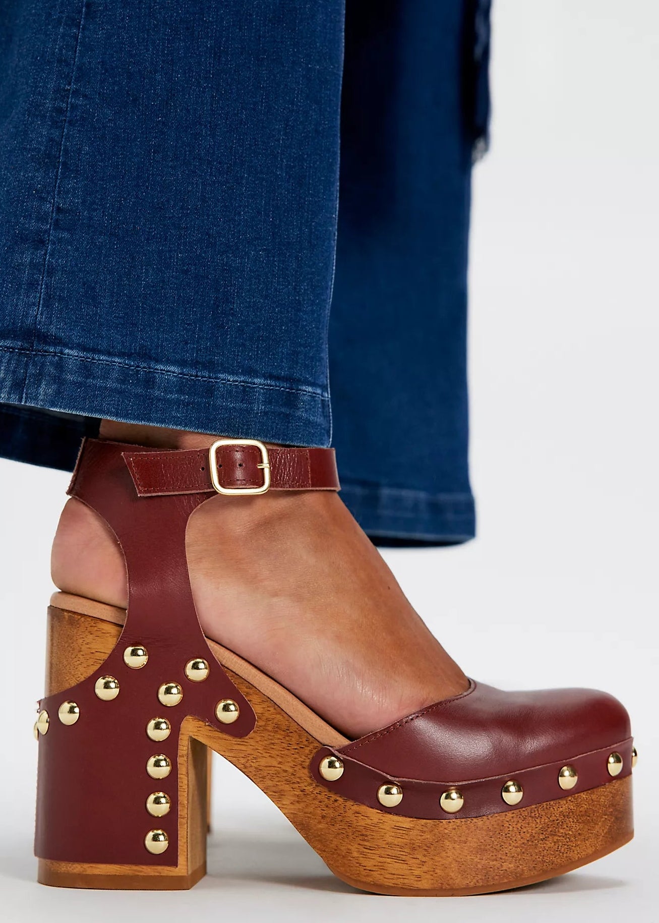 Free People Cecelia Studded Clog | Mahogany Amber