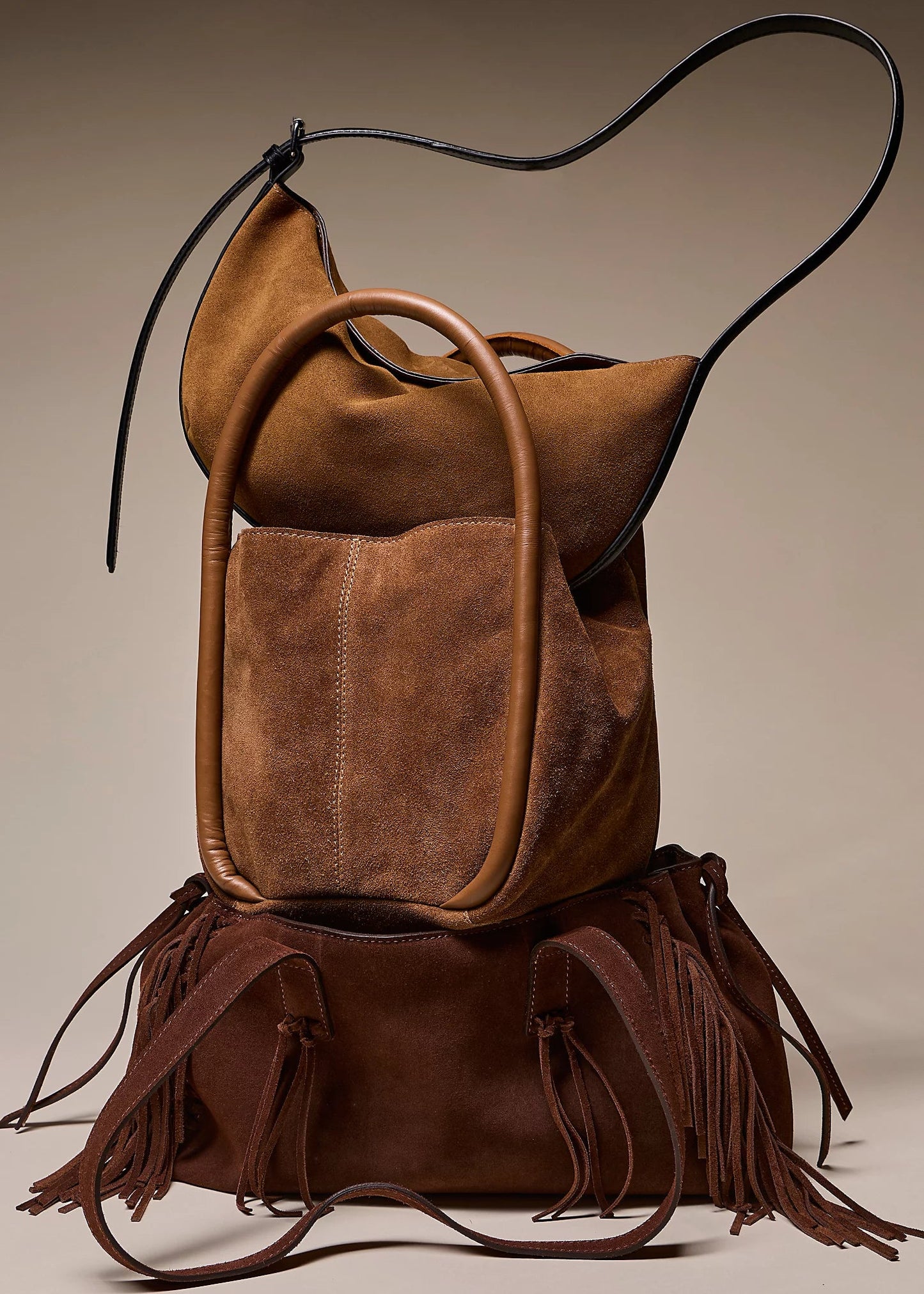 Free People Barlow Suede Bucket Bag | Cognac