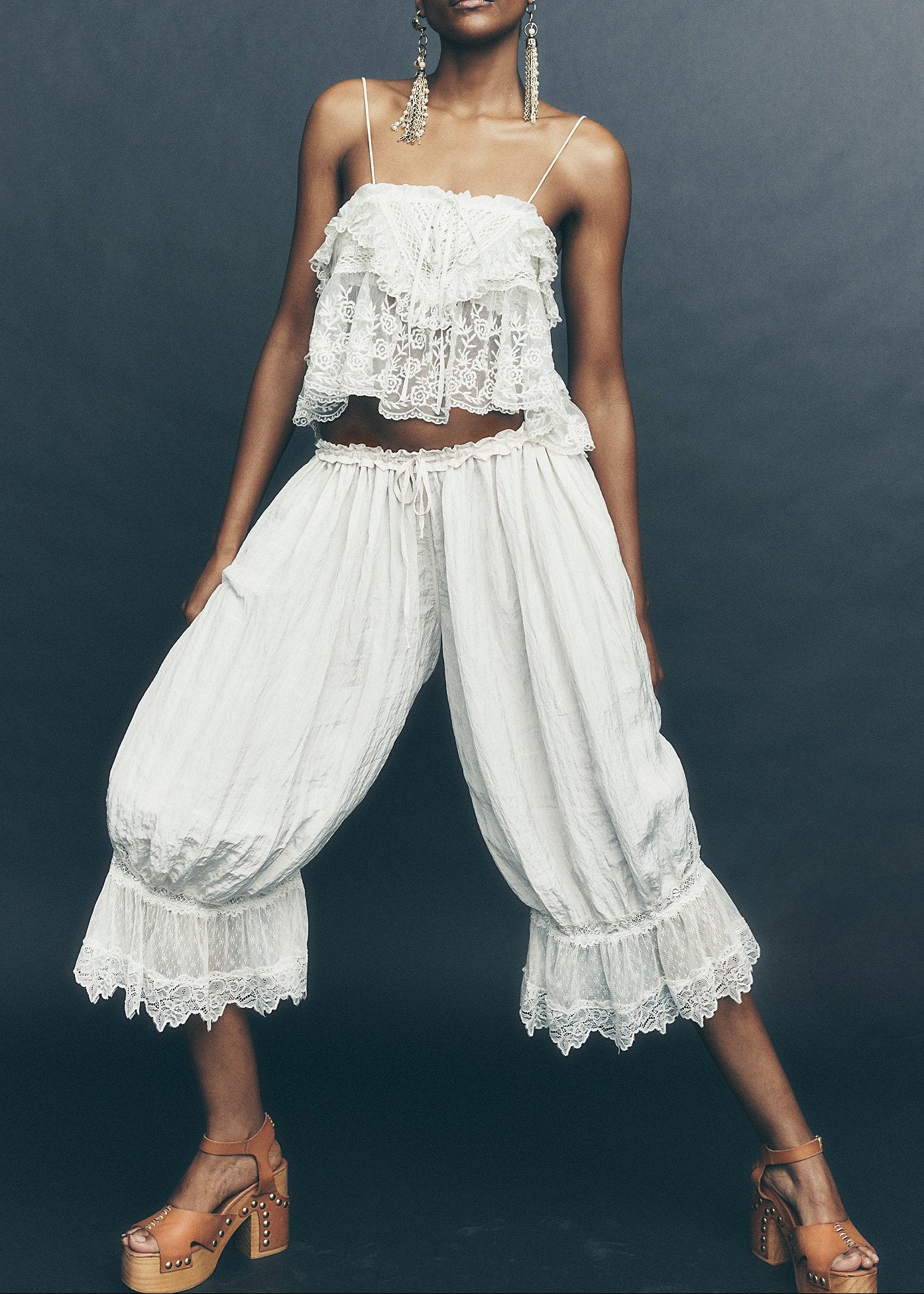 Free People Forever Young Bloomer Pants | White Alyssum