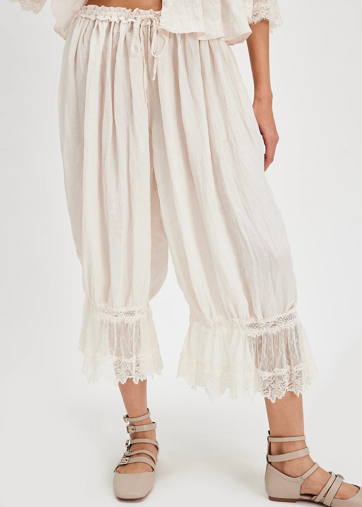 Free People Forever Young Bloomer Pants | White Alyssum