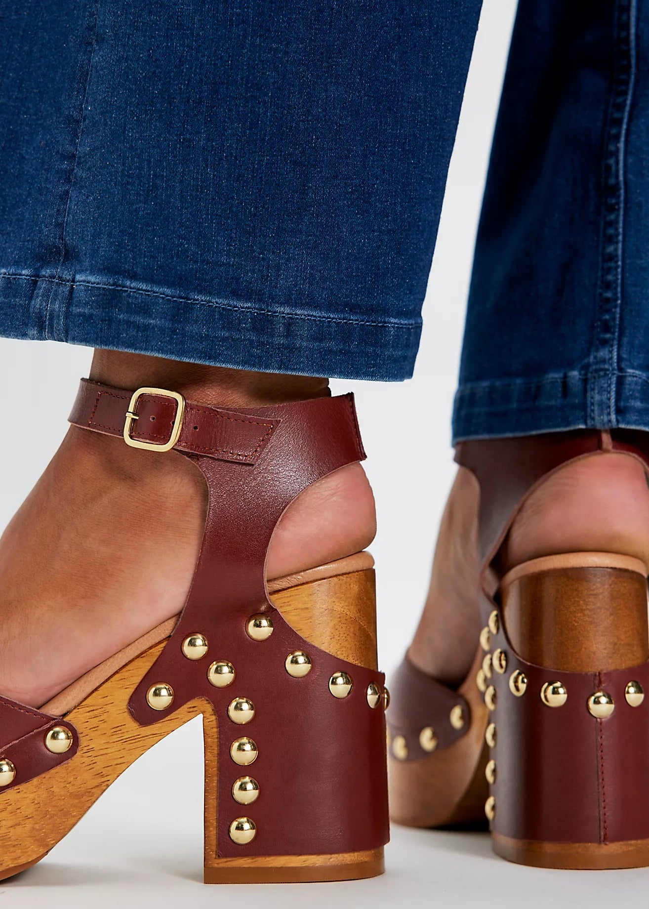 Free People Cecelia Studded Clog | Mahogany Amber