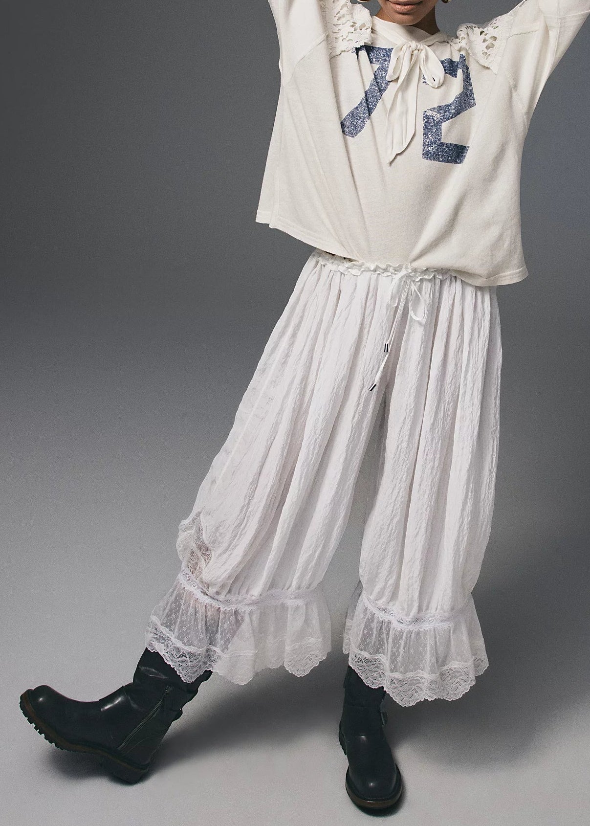 Free People Forever Young Bloomer Pants | White Alyssum