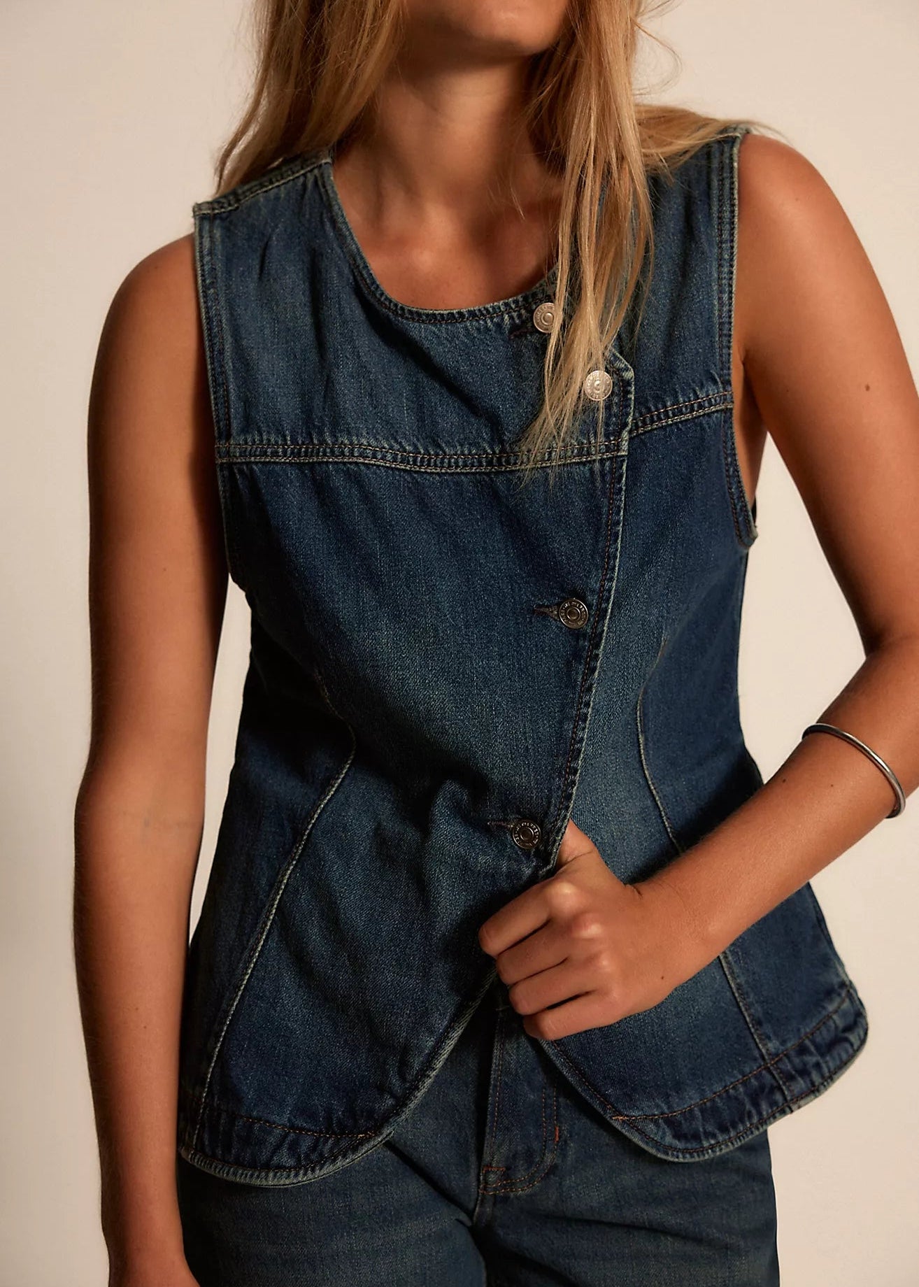 Free People We The Free Maris Denim Vest | Wall Flower